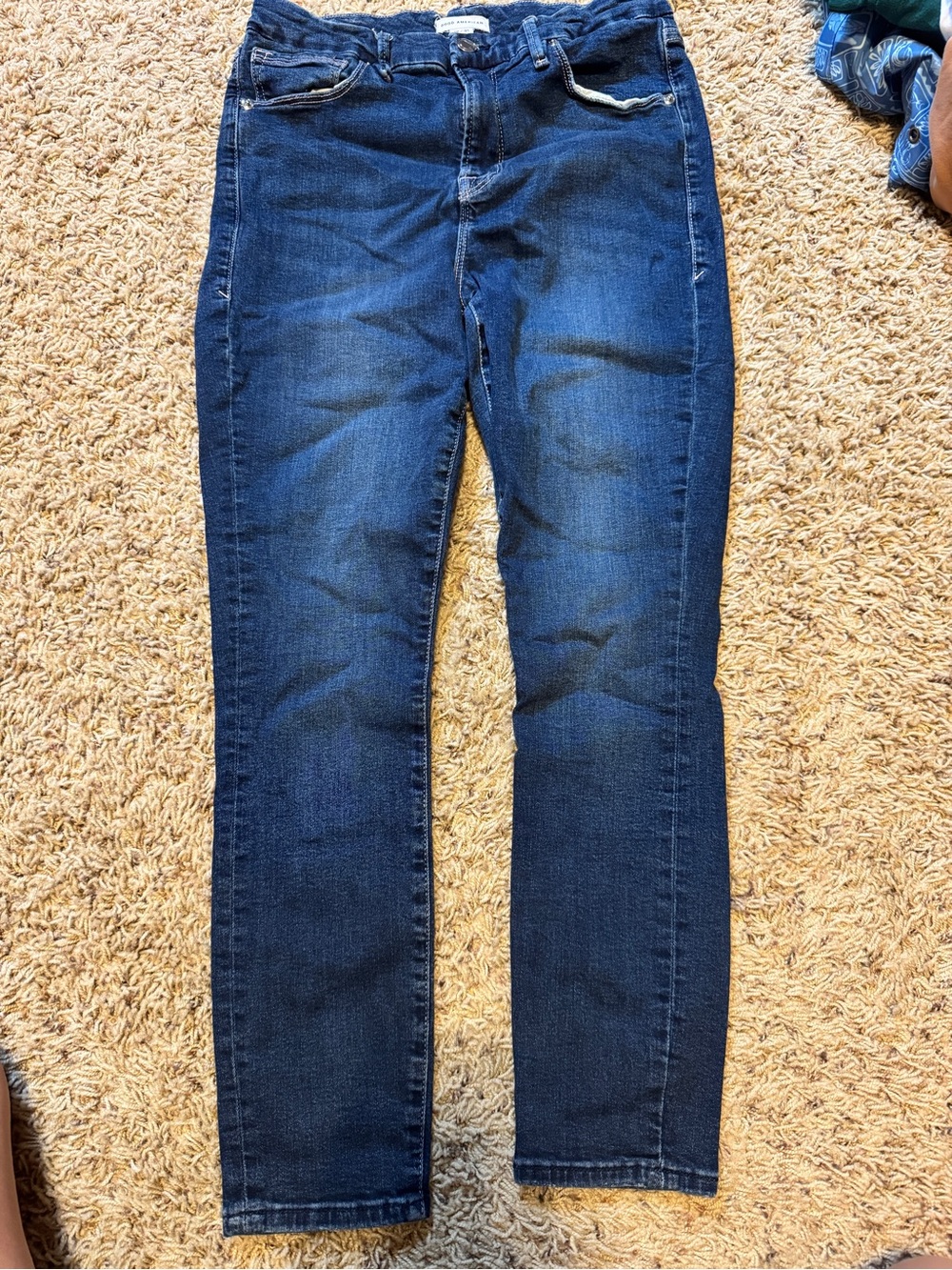 Good American Indigo Skinny Jeans with Subtle Fade